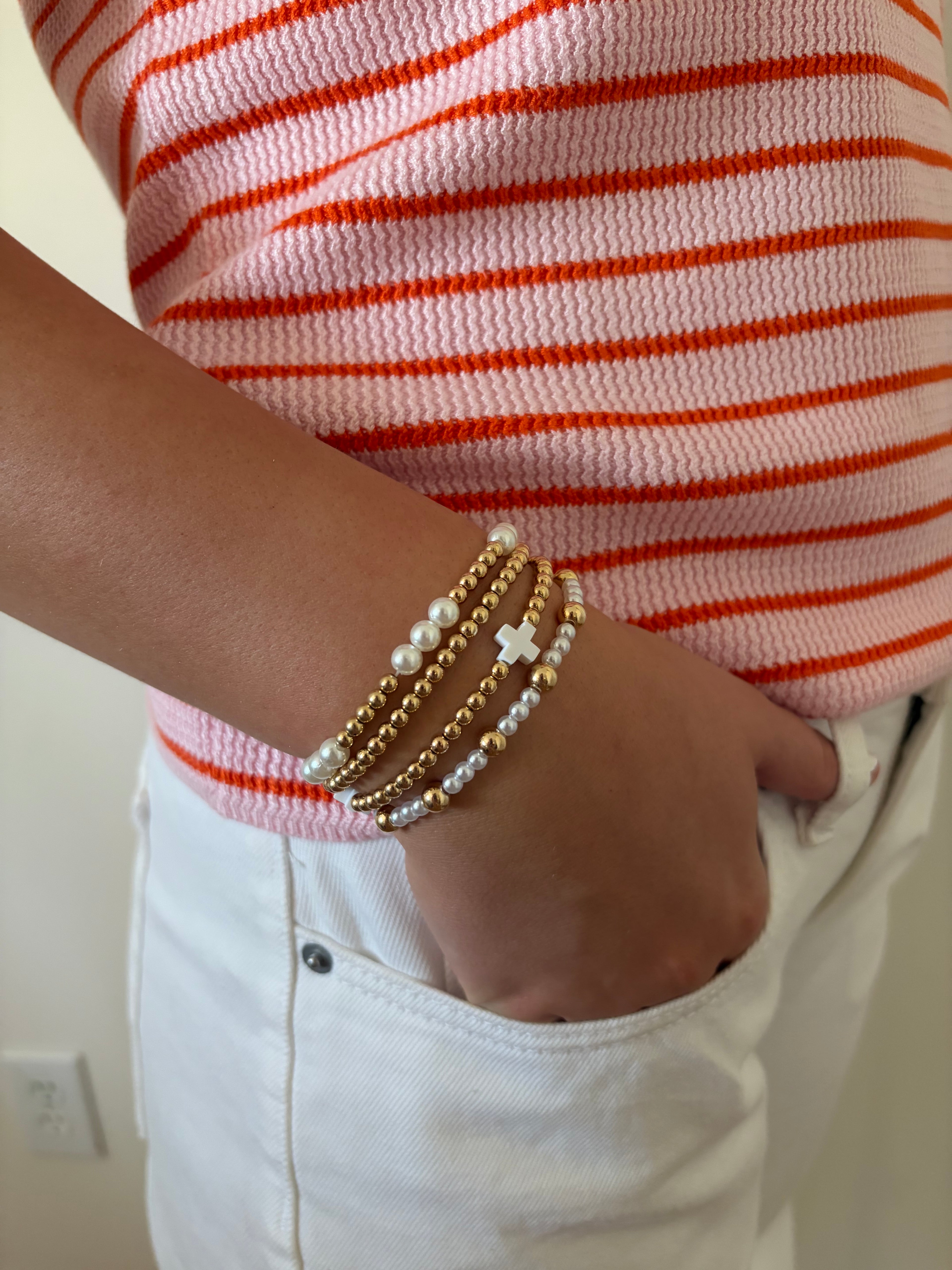 Gold + Pearl Bracelet Stack